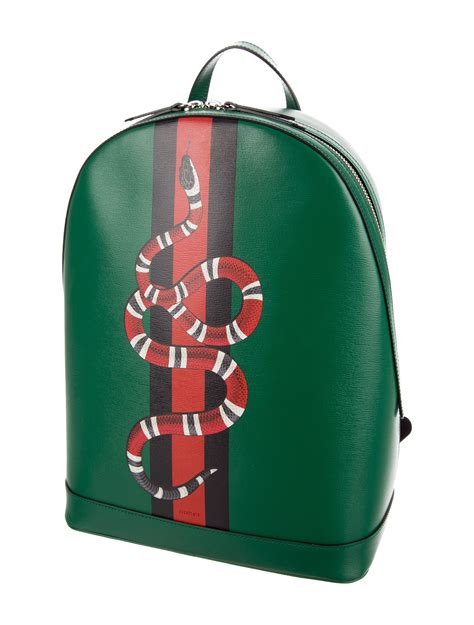 gucci kingsnake backpack green|GUCCI Calfskin Kingsnake Dome Backpack Green.